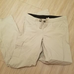 PrAna | Cream Belted Straight Leg Cargo Pants 6